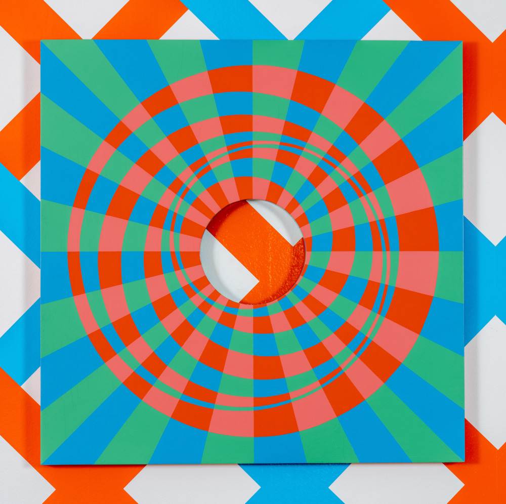 Untitled (hole painting) (2987), 1987, Enamel paint on panel, 48 x 48 inches