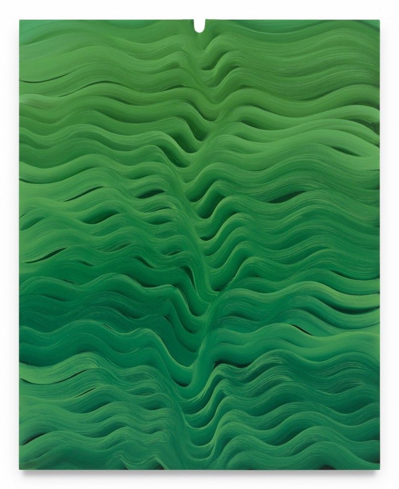 Karin Davie, Trespasser no. 1 (Small), 2025, Oil on linen over shaped stretcher, 40 x 32 inches.