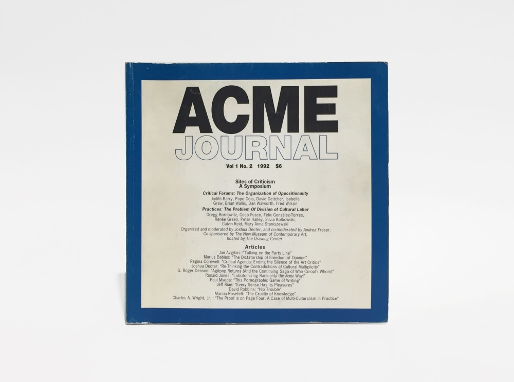 ACME Journal - Other Selected Publications - Felix Gonzalez-Torres Foundation