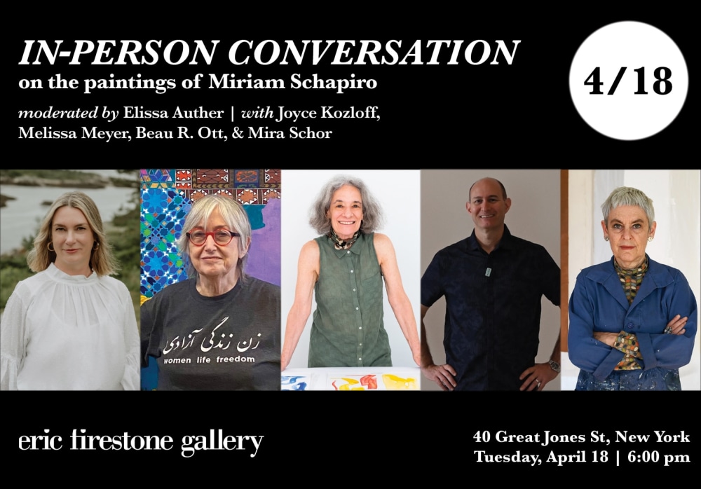 IN-PERSON CONVERSATION ON THE PAINTINGS OF MIRIAM SCHAPIRO