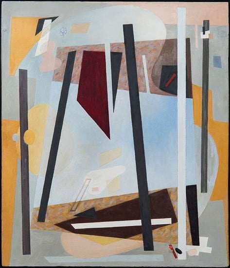 Bearings in Transition, 1947, oil on masonite, 26 1/2 x 23 in. by Alice Trumbull Mason