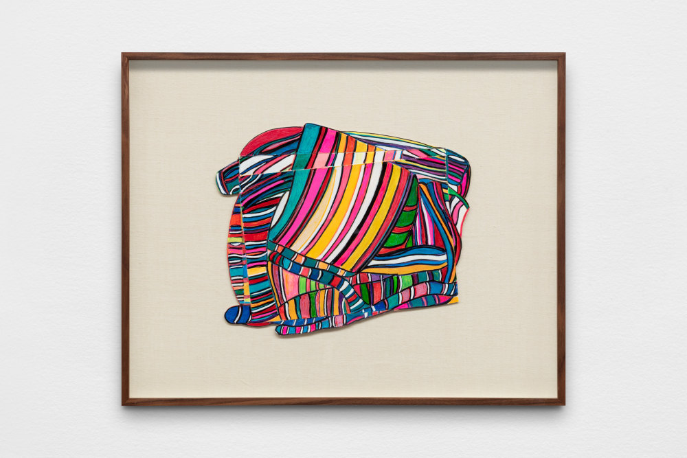 Marta Minuj&amp;iacute;n, X&amp;times;Y, 2020, collage, tinta y tiras de papel sobre papel, 34 x 45 cm (13 3/8 x 17 3/4 in)