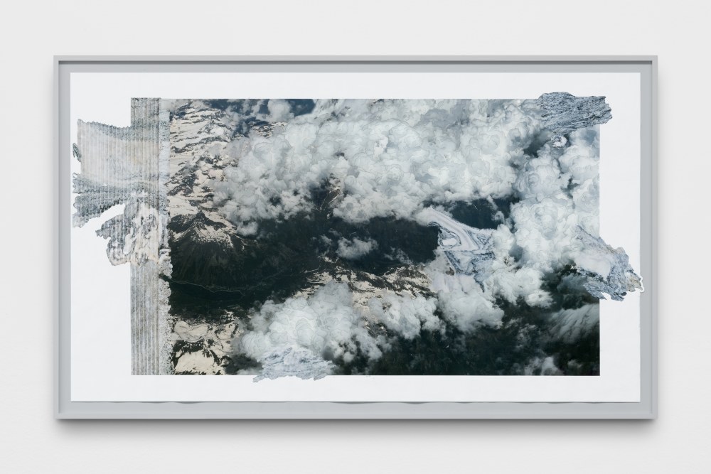 For Spolvero (Surface to Air XXIX (Cipollino/45&amp;deg;18&amp;#39;46&amp;quot;N, 7&amp;deg;16&amp;#39;57&amp;quot;E), 2025, pen and pencil on printed paper,&amp;nbsp;142.5 x 246 cm (56 1/8 x 96 7/8 in)