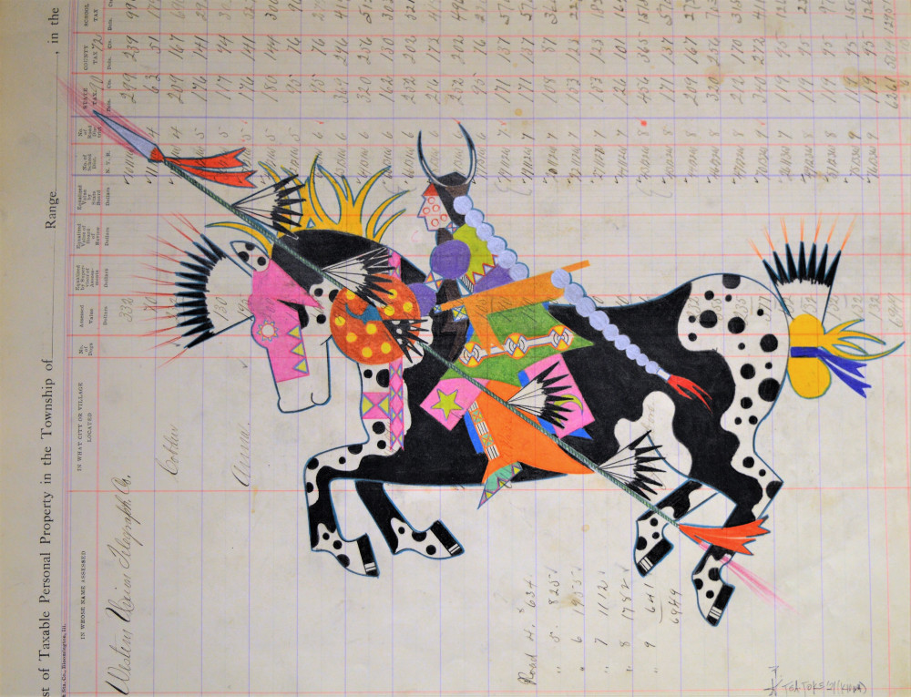 Depictions of the Past, Kiowa Ledger Art - Beau Tsatoke - Viewing Room - Indian Arts and Crafts Board Online Exhibits Viewing Room