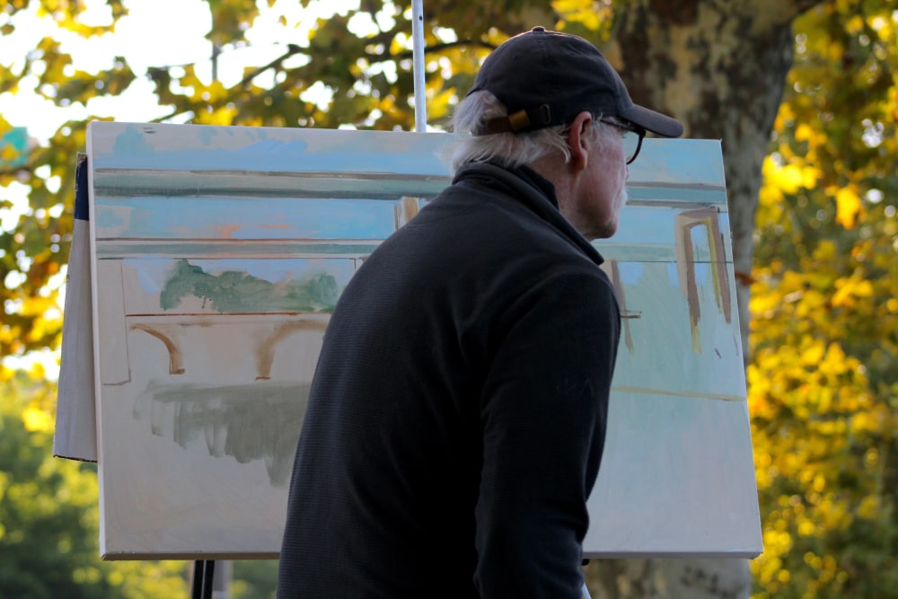 Larry Francis painting in East Falls