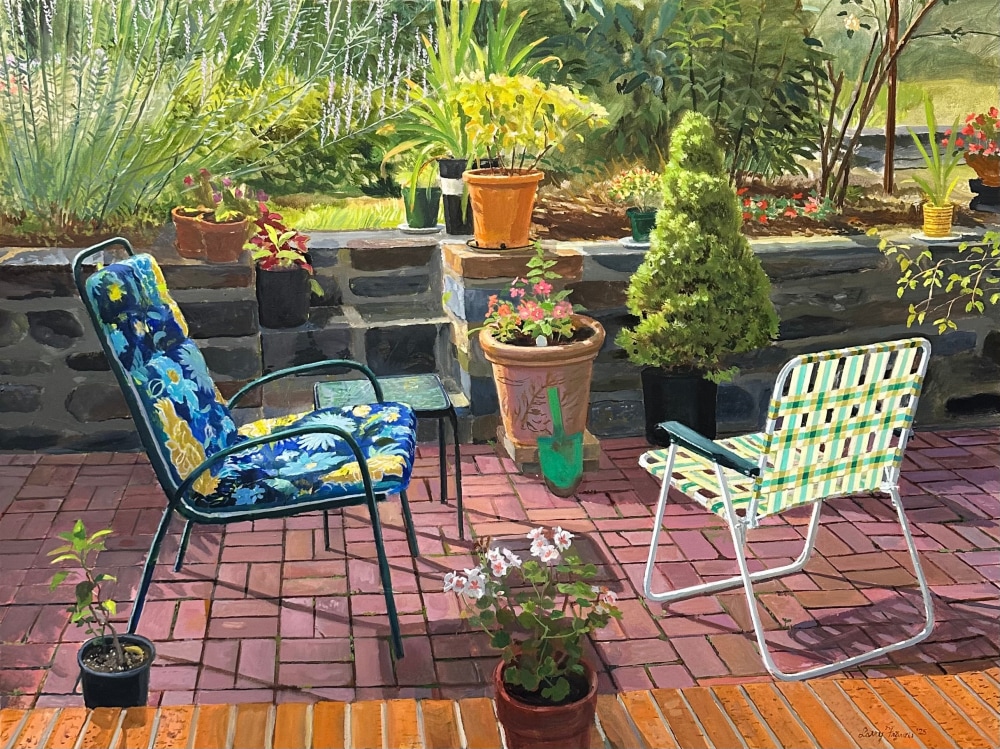 Garden Wall, Oil On Canvas, 36&amp;quot; x 48&amp;quot;