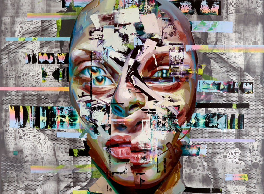 Justin Bower’s Latest Oil Paintings of Glitchy Faces