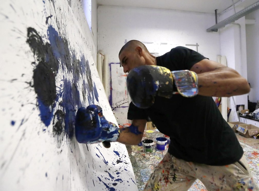 Artist Gets Out His Boxing Gloves To Create
