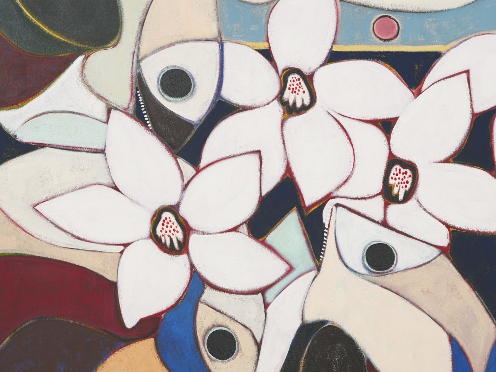 Detail of a painting titled Spring Dance by Susumu Kamijo from 2025