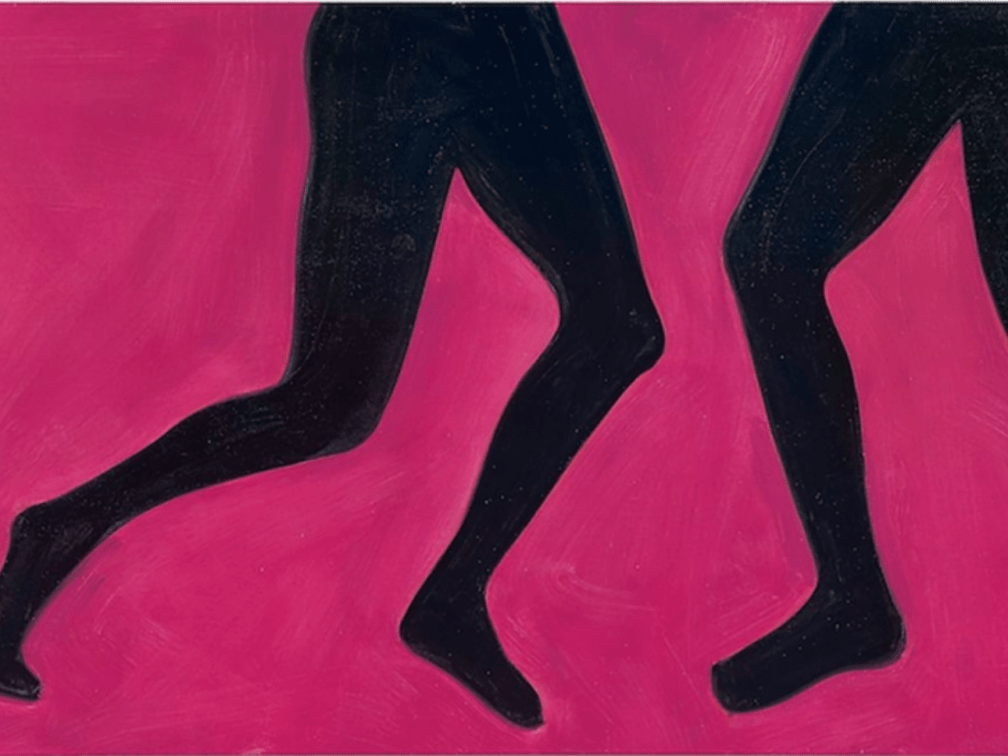 Alex Katz. Dancers 14, 2019. Oil on linen, 48 x 96 in. Collection of the artist. © 2024 Alex Katz / Licensed by VAGA at Artists Rights Society (ARS), NY. Courtesy American Federation of Arts