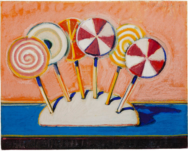 drawing of 6 lollipops on a stand