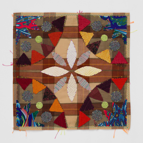 abstract hand sewn square