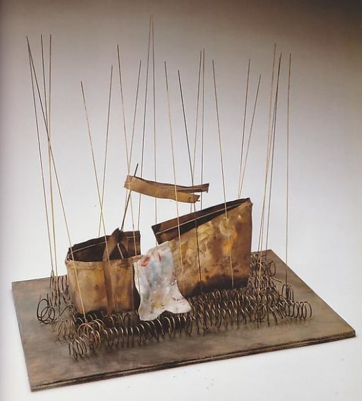 In Palude, 1984Brass, painted wood, painted fabric16 1/8 x 16 1/2 x 10 1/4 inches (41 x 42 x 26 cm)
