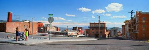 Street Corner, Butte, Montana, 2003, C-print, 49 x 119 1/2  inches