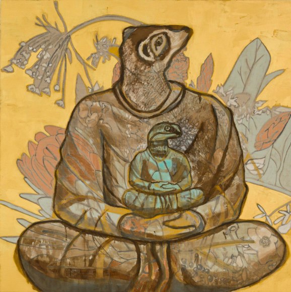 , FRANCESCO CLEMENTE&nbsp;Dilemma II,&nbsp;2013&nbsp;Pigment on linen&nbsp;72 x 72 in. (182.9 x 182.9 cm)