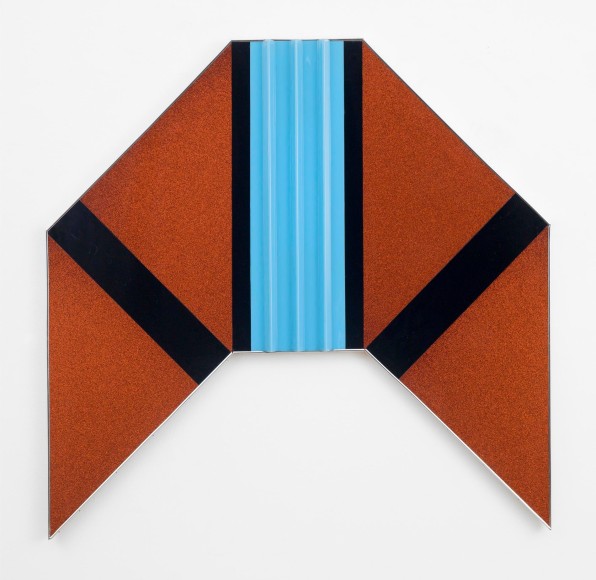 , ROBERT SMITHSON,&nbsp;Quick Millions, 1965,&nbsp;Red, glitter, light blue, black plastic panels, 54 x 56 in.&nbsp;