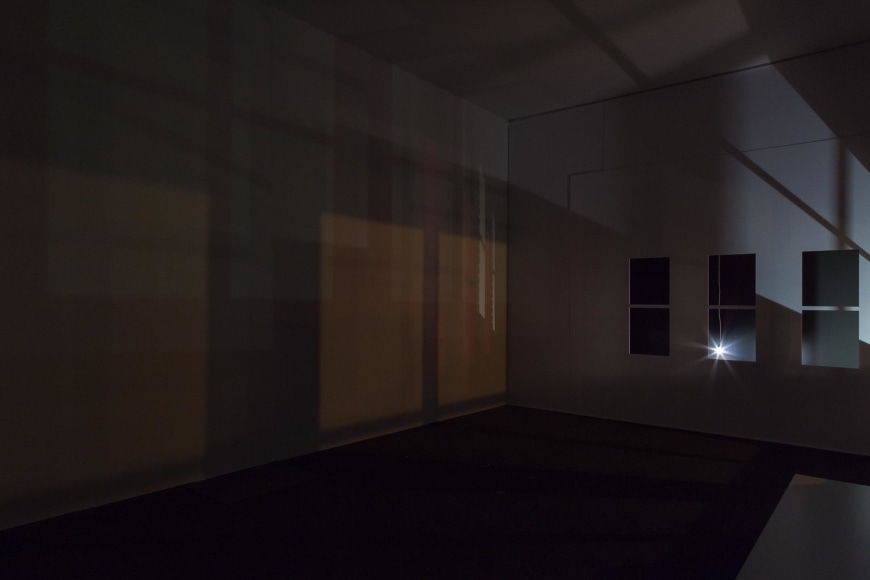 , SPENCER FINCH&nbsp;Study for Light in an Empty Room (Studio at Night), 2015&nbsp;Mixed media installation&nbsp;Dimensions variable