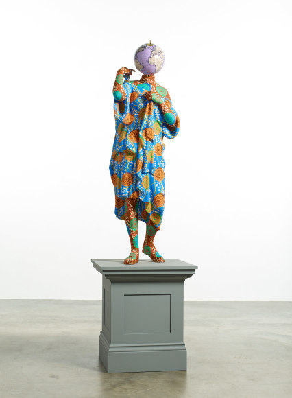 Fiberglass sculpture with hand-painted Ducth wax pattern