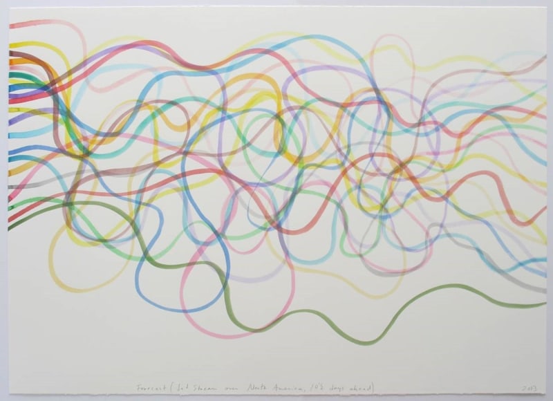 , SPENCER FINCH&nbsp;Forecast (Jet Stream Over North America, 10 1/2 days Ahead),&nbsp;2013&nbsp;29 1/2 x 42 3/8 in. (74.9 x 107.6 cm)