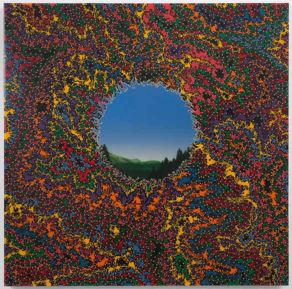 , FRED TOMASELLI, Double Landscape (Large), 1995, Saccharin,, acrylic, resin, wood panel. 48 x 48 inches (121.9 x 121.9 cm)