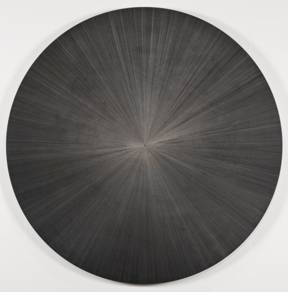 , MICHELLE GRABNER Untitled, 2013 Silverpoint and gesso on panel Diameter: 36 in. (91.4 cm)