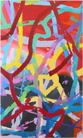 , INGRID CALAME From #299 Drawing (Tracings from Buff alo, NY), 2012 Oil on aluminum 100 x 60 in. (254 x 152.5 cm)