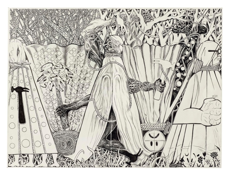 , TRENTON DOYLE HANCOCK,&nbsp;I Got Stood Up Just to Be Sat Down,&nbsp;2015, ink and graphite on paper, 18 x 24 in.