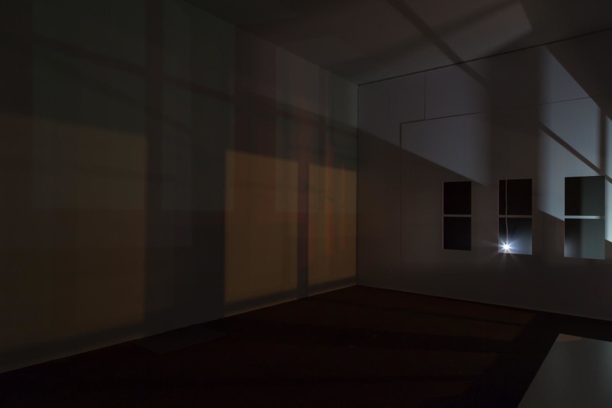 , SPENCER FINCH&nbsp;Study for Light in an Empty Room (Studio at Night), 2015&nbsp;Mixed media installation&nbsp;Dimensions variable