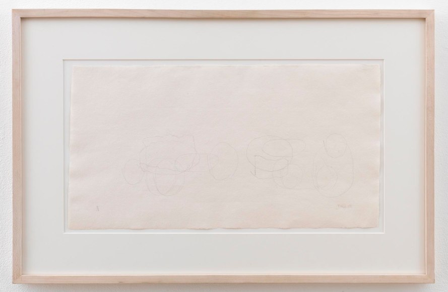 , JOHN CAGE&nbsp;Where R = Ryoanji R/1 &ndash; 2/88,&nbsp;1988&nbsp;Graphite on handmade paper&nbsp;16 7/8 x 26 x 1 1/4 in. (42.9 x 66 x 3.2 cm)