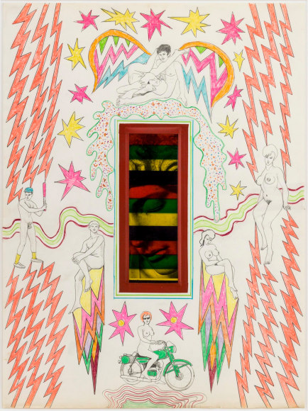 , ROBERT SMITHSON,&nbsp;Untitled [Classical head], 1963, Mixed media with collage on paper, 30 x 22 in.&nbsp;