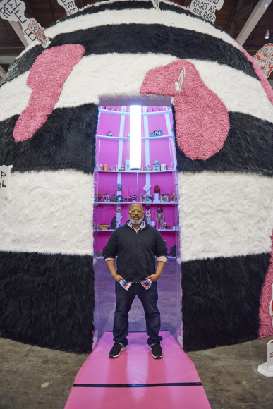 Installation view, Trenton Doyle Hancock, Mind of the Mound: Critical Mass, MASS MoCA, North Adams, MA, 2019