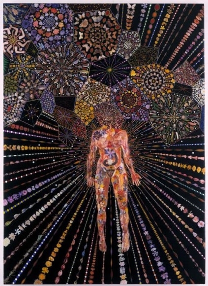 FRED TOMASELLI, Airborne Event, 2003, mixed media, acrylic paint, resin on wood, 84 x 60 x 1 1/2 inches
