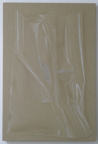, HELENE APPEL&nbsp;Plastic Bag,&nbsp;2014&nbsp;Watercolor on linen&nbsp;43 11/16 x 29 1/2 in. (111 x 75 cm)