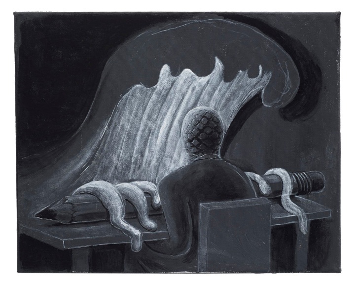 , TRENTON DOYLE HANCOCK, Concerto, 2015, acrylic on canvas, 8 x 10 in.&nbsp;