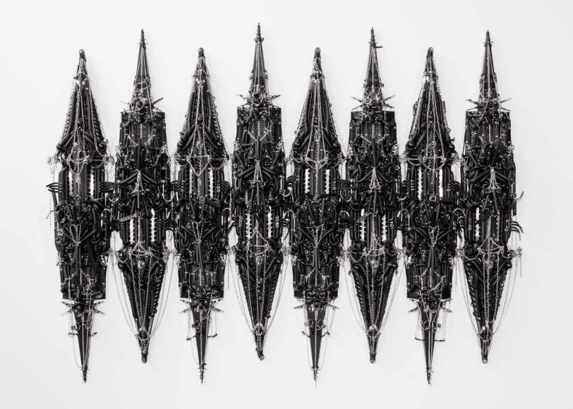 , XU ZHEN&nbsp;徐震&nbsp;(produced byMadeIn Company),&nbsp;Corporate - (Erected),&nbsp;2016, Ggenuine and artificial leather, BDSM accessories, foam, metal, wood, 98 3/8 x 110 3/16 x 13 3/4 in.&nbsp;