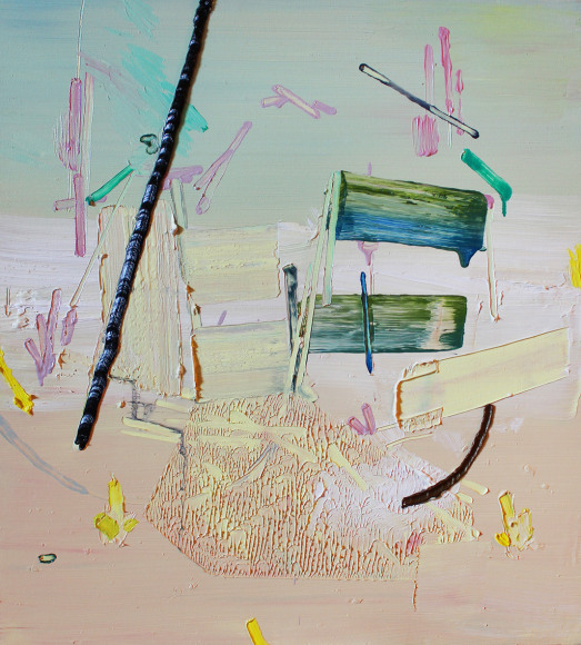 SCOTT EVERINGHAM | FIRST TRELLIS | HUILE SUR TOILE | 30 X 26 POUCES | 2015,  