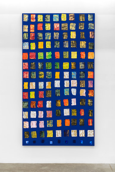 PAUL BUREAU | EPHEMERAL (PAINTING #3) | OIL PAINT TUBE ON CANVAS | 97 X 53 INCHES | 2019