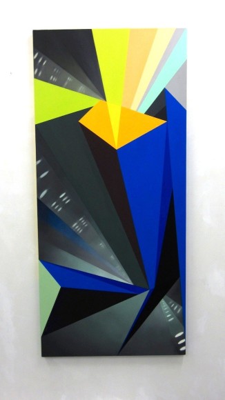 JANET JONES | HIGH-ALT. HOVER #2 | HUILE ET ACRYLIQUE SUR TOILE | 30 X 66 POUCES | 2012 