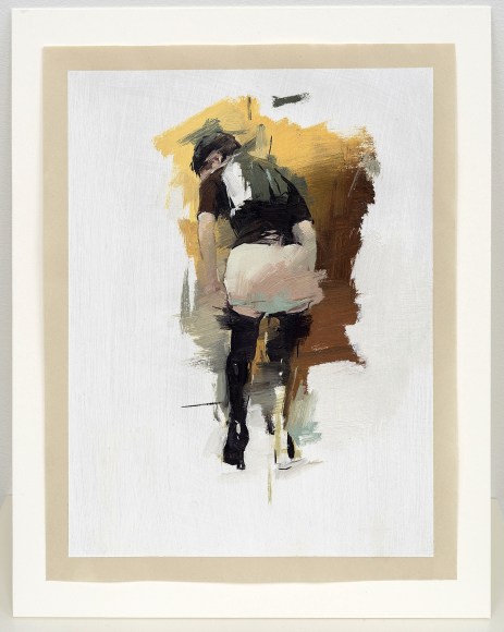 ANDREW MORROW | NUDE (STUDY) | HUILE SUR PAPIER DE COTON PRÉPARÉ | 11 X 8.5 POUCES | 2015,  