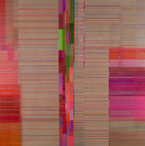 ANTONIETTA GRASSI | LIGNES DE VIE NO. 1 | OIL, ACRYLIC, INK ON BELGIAN LINEN | 84 X 84 INCHES | 2021, &nbsp;