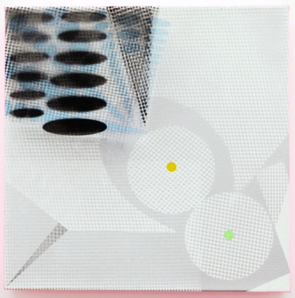 JANET JONES | I SPY #2 | ACRYLIQUE ET GOUACHE SUR TOILE | 18 X 18 POUCES | 2017,  