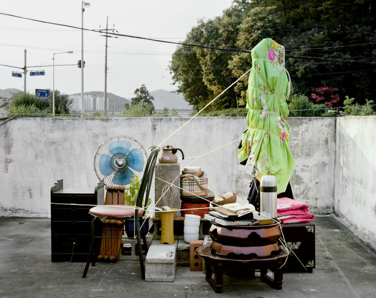 JINYOUNG KIM | OBJECTS ON THE ROOFTOP VARIATION #5 | C-PRINT | 38 X 48 INCHES | EDITION OF 5 | 2014,  