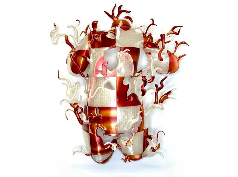 GRACELEE LAWRENCE | PUNCHING A HOLE IN THE DARKNESS | 3D PRINTED PLA PLASTIC | 52 X 42 X 21 INCHES | 2022