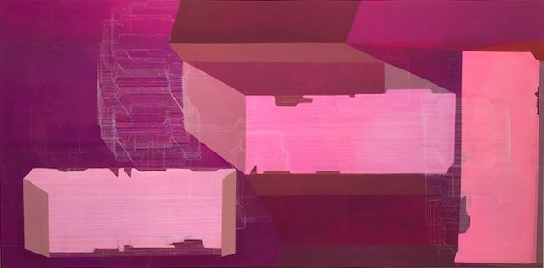 ANTONIETTA GRASSI | MY JOB IS VERY BORING I'M AN OFFICE CLERK | ACRYLIC AND INK ON CANVAS | 56 X 115 INCHES | 2018