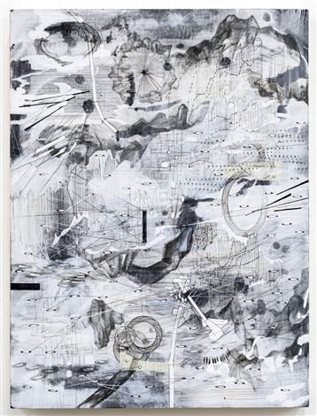 AMY SCHISSEL | DOUBLE STANDARD 4 | PAINTING, ACRYLIC, OIL, GESSO, GRAPHITE, INK ON PAPER ON BOARD | 16 X 21 INCHES | 2016