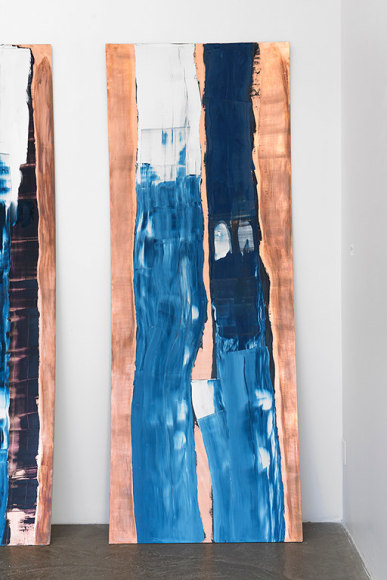 PAUL BUREAU | EPHEMERAL (COPPER #3) | OIL ON COPPER AND MDF | 96 X 36 INCHES | 2019