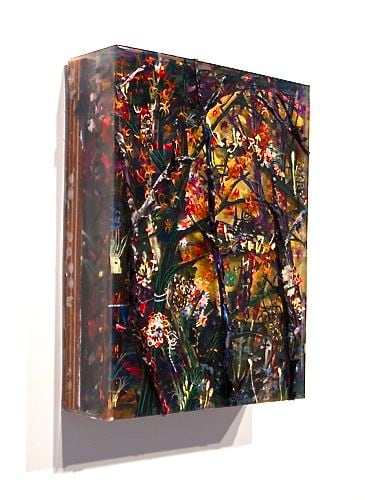 DAVE AND JENN | FINDING A CURE FOR A MILD PARANOIA | ACRYLIC AND MIXED MEDIA | 10 X 8 X 3 INCHES | 2011