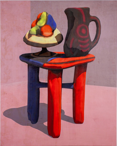 CLAUDIA HART | THE RUINS SERIES, PICASSO.02 | ACRYLIC GOUACHE, PIGMENT IN RESIN, SANDED PAINTING OF THE SAME, ASH WOOD PANEL, PINE FRAME | 24 X 30 X 2.5 INCHES | 2023