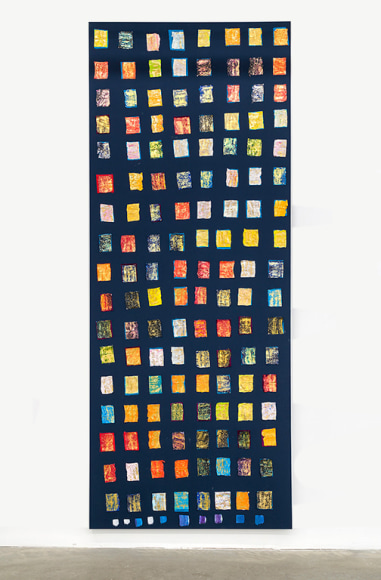 PAUL BUREAU | EPHEMERAL (PAINTING #4) | OIL PAINT TUBE ON CANVAS | 144 X 58 INCHES | 2019