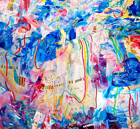AMY SCHISSEL | 5TH AVENUE | ACRYLIC ON CANVAS | 72 X 72 INCHES | 2013